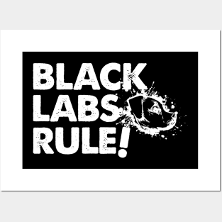 'Black Labs Rule!' Funny Labrador Dog Posters and Art